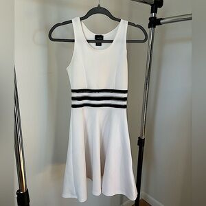 Stripped Black and White Cutout Dress